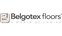 The logo for Belgotex floors with the subtext 'A world of choice